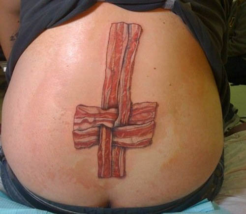 inverted-bacon-cross-tattoo