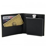 Wallet with Built-in 2 oz. Flask