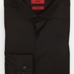 Hugo Slim-Fit Cotton Stretch Dress Shirt in Midnight Black