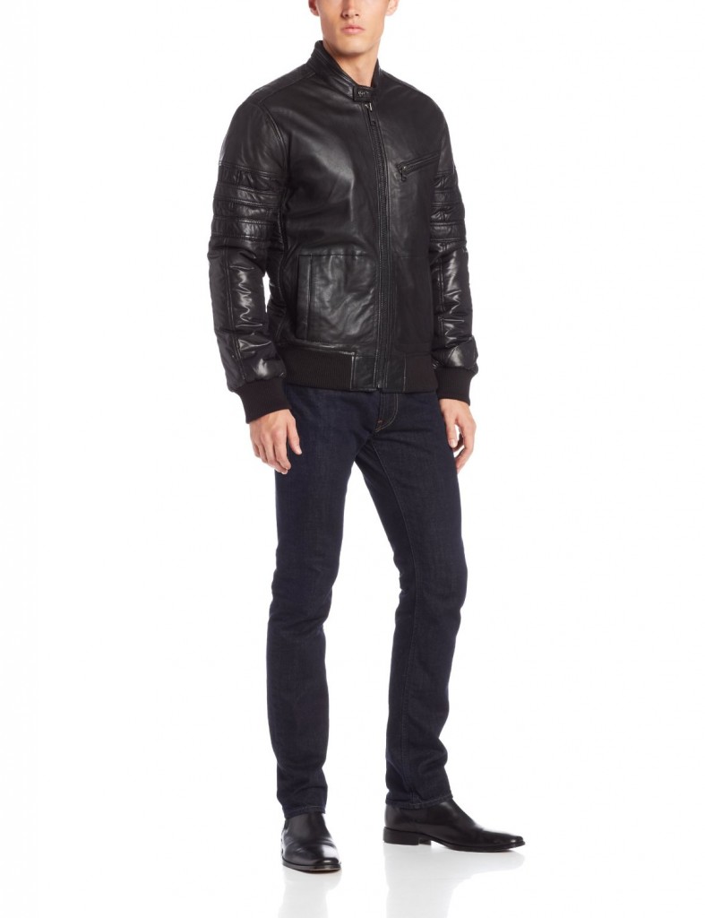 Marc New York by Andrew Marc Men's Boston Rugged Lambskin Leather Moto