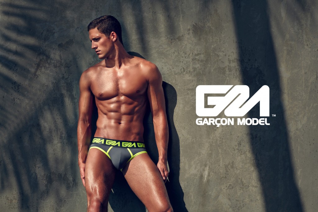 Garcon Model underwear - Brief-Grey-&-Lime-Bay-Road-Wall-HIGH-RES-WEB