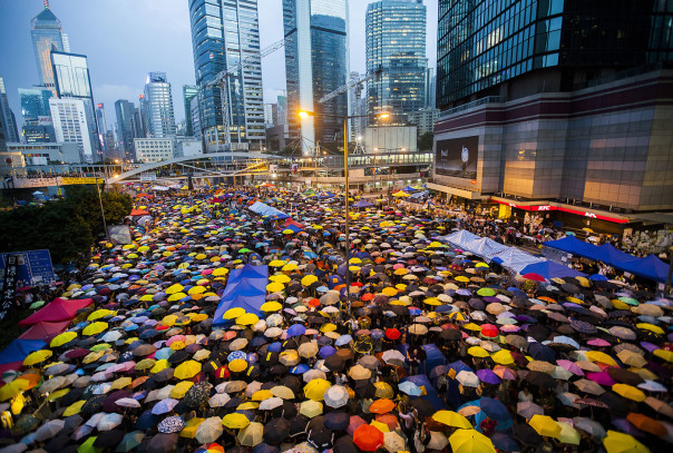 Protestors at Hong Kong Occupy Central October 28, Credit: Mashable