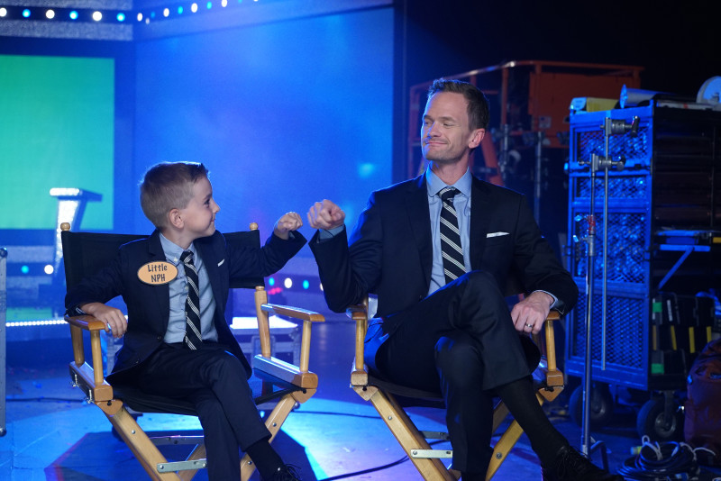 BEST TIME EVER WITH NEIL PATRICK HARRIS -- "Zip Line Promo" -- Pictured: (l-r) Nathaniel Motulsky as Little NPH, Neil Patrick Harris -- (Photo by: Chris Haston/NBC)